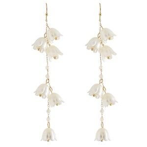 Linear Flower Long Earrings